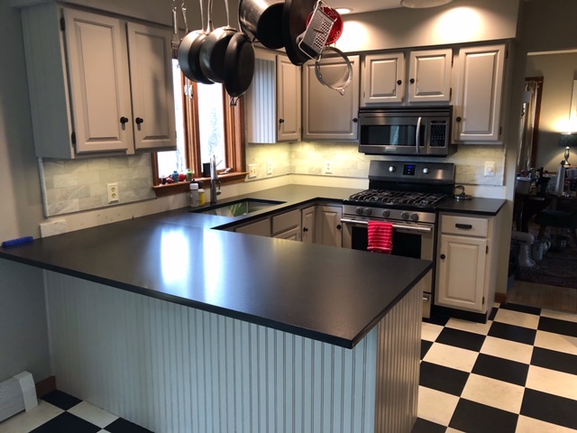 professionally painted kitchen cabinets